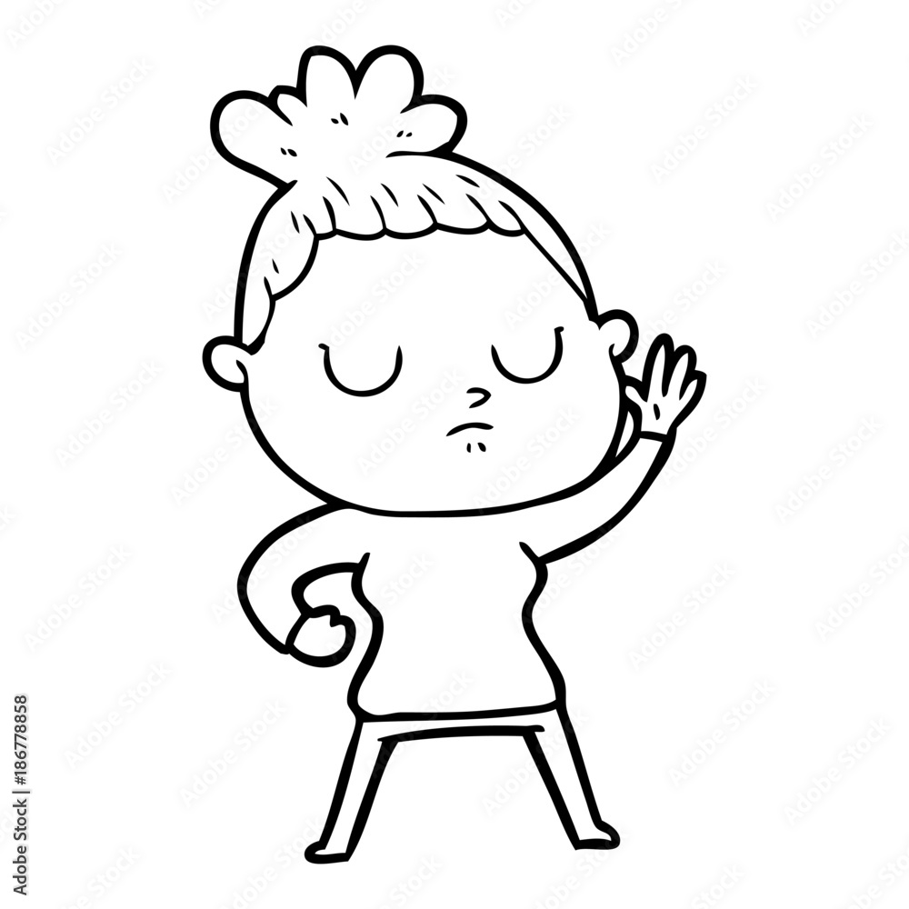 cartoon calm woman cartoon calm woman