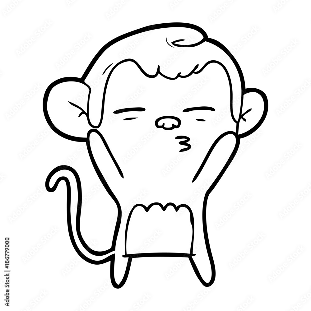 cartoon suspicious monkey