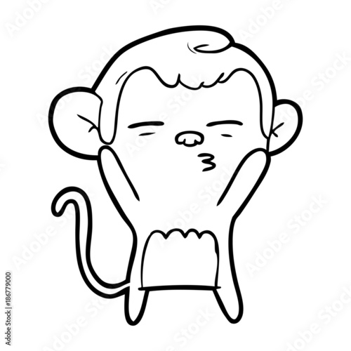 cartoon suspicious monkey