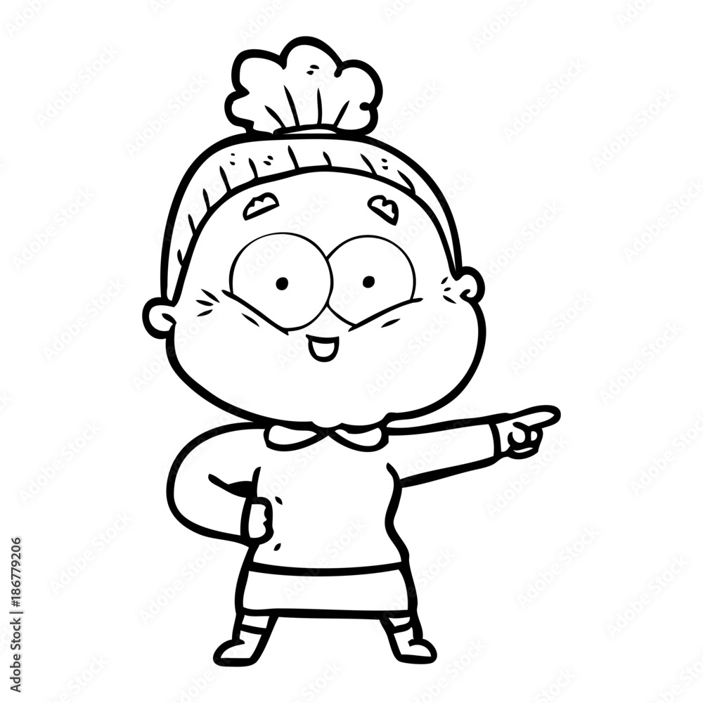 cartoon happy old woman cartoon happy old woman