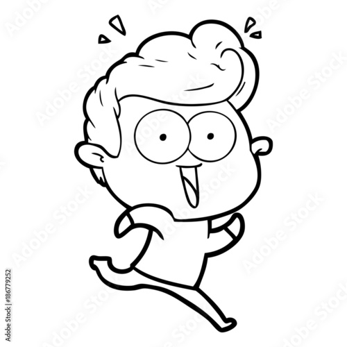 cartoon excited man