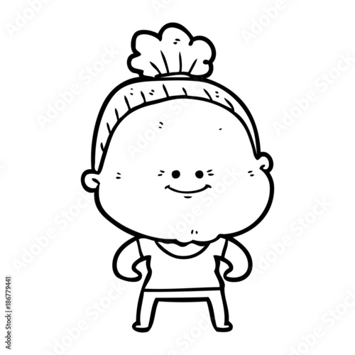 Wallpaper Mural cartoon happy old woman Torontodigital.ca