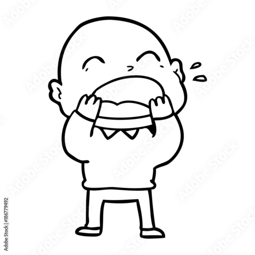 cartoon shouting bald man
