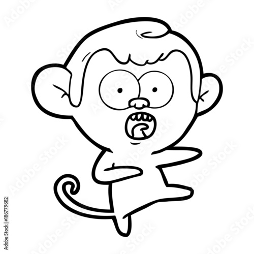 cartoon shocked monkey