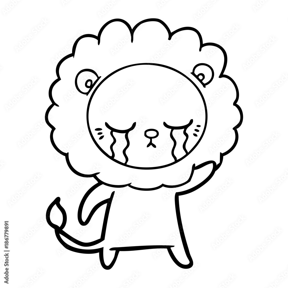 Obraz premium crying cartoon lion