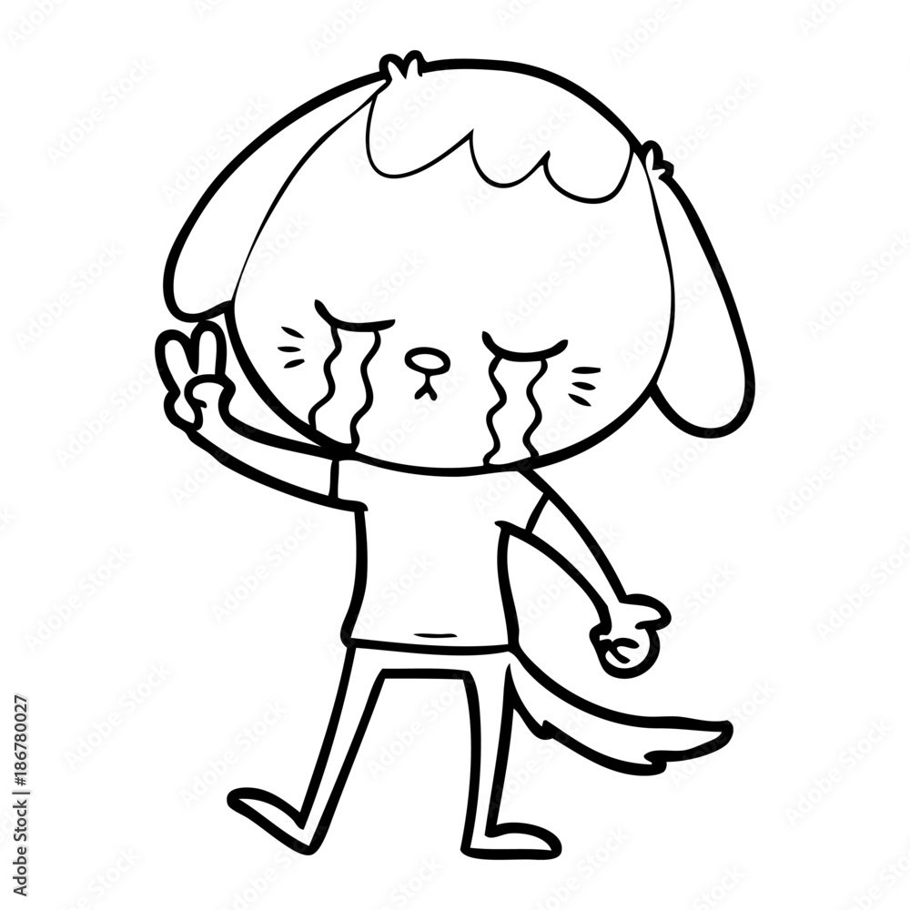 cartoon dog crying
