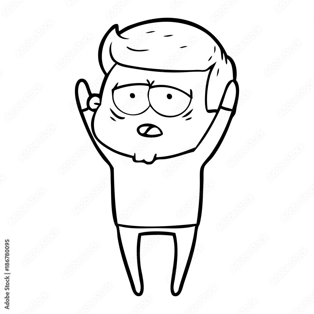cartoon tired man cartoon tired man