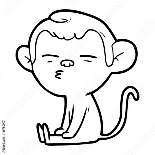 cartoon suspicious monkey