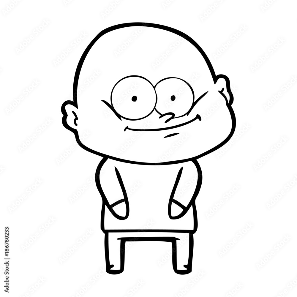 cartoon bald man staring