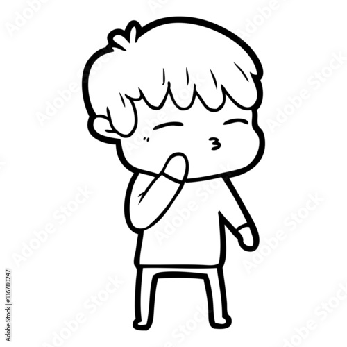 cartoon curious boy