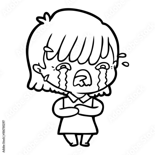 cartoon girl crying