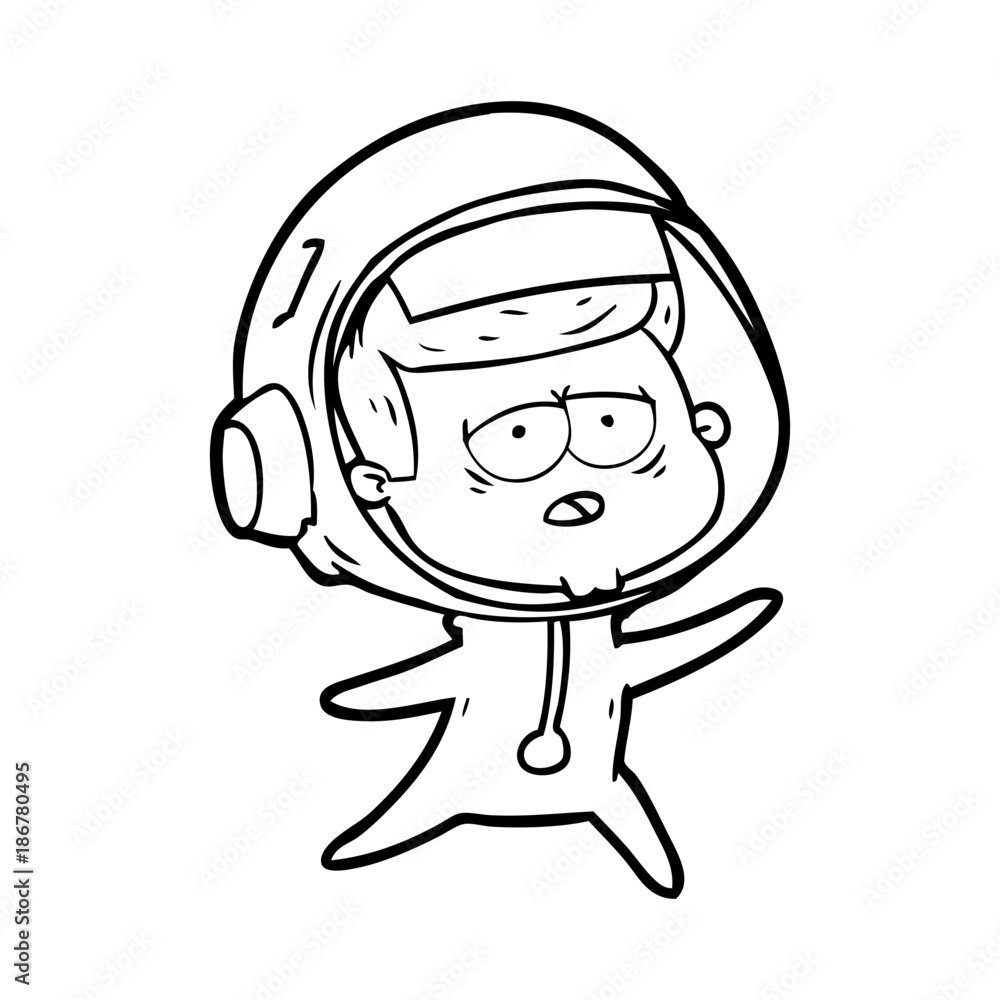 cartoon tired astronaut cartoon tired astronaut