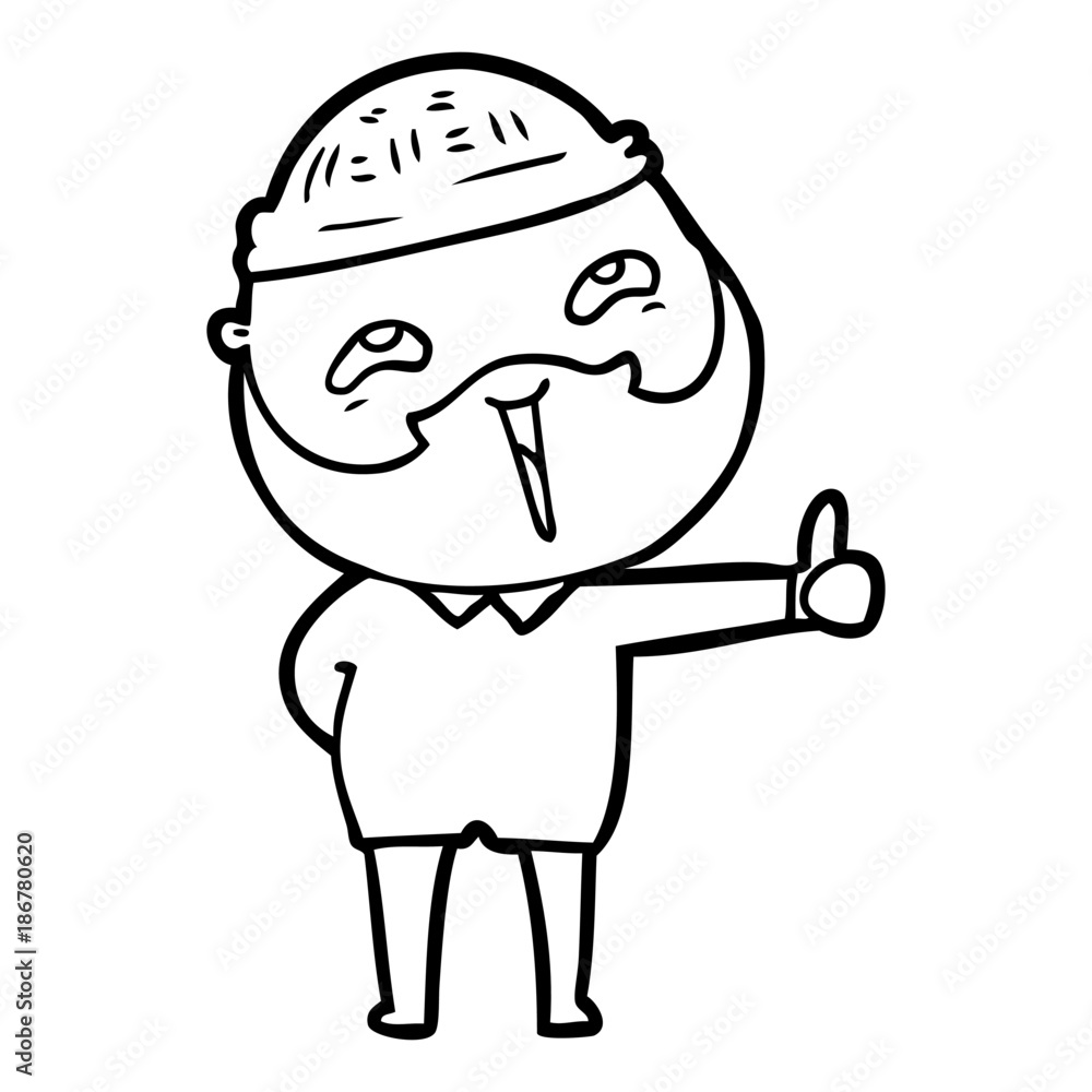cartoon happy bearded man cartoon happy bearded man