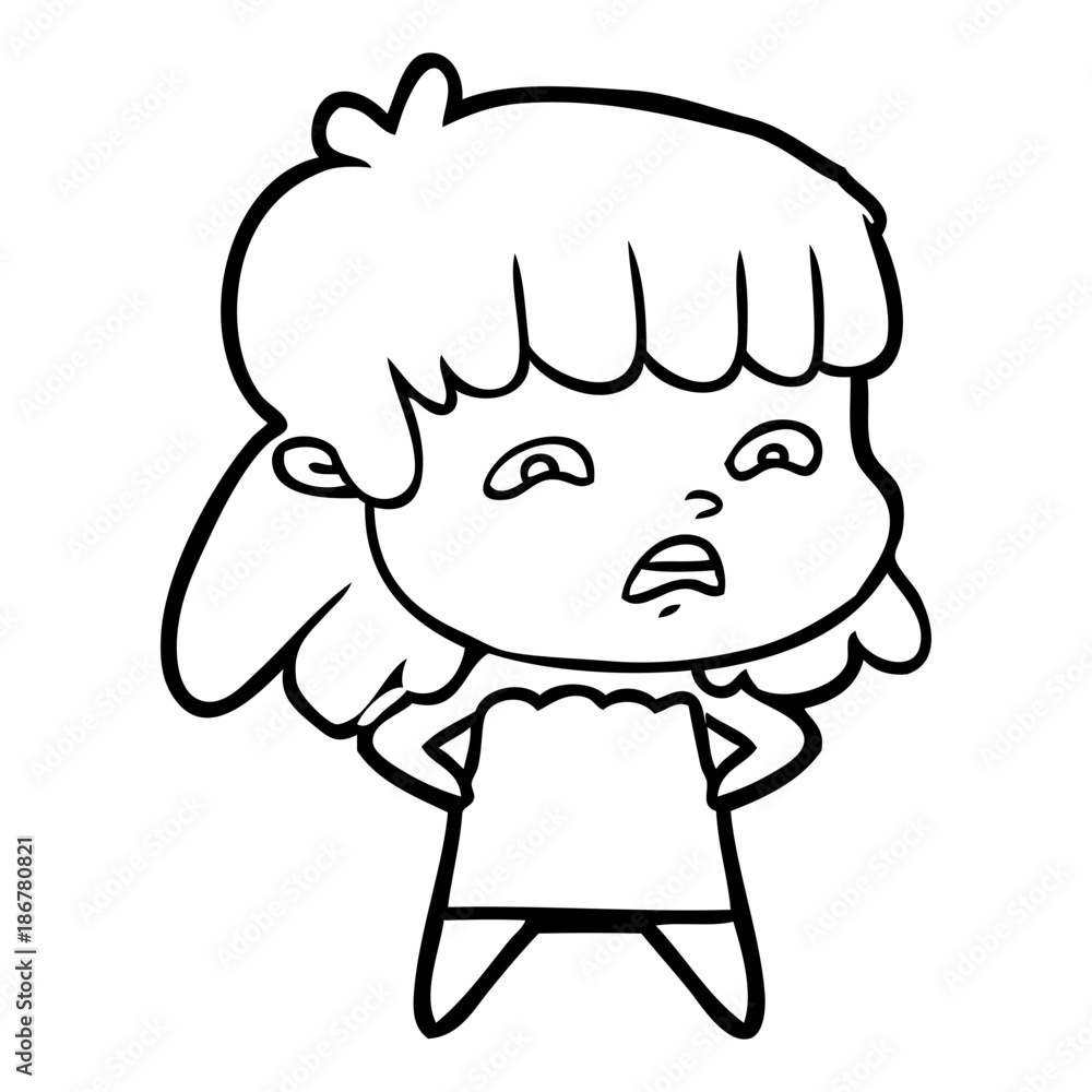 cartoon worried woman cartoon worried woman