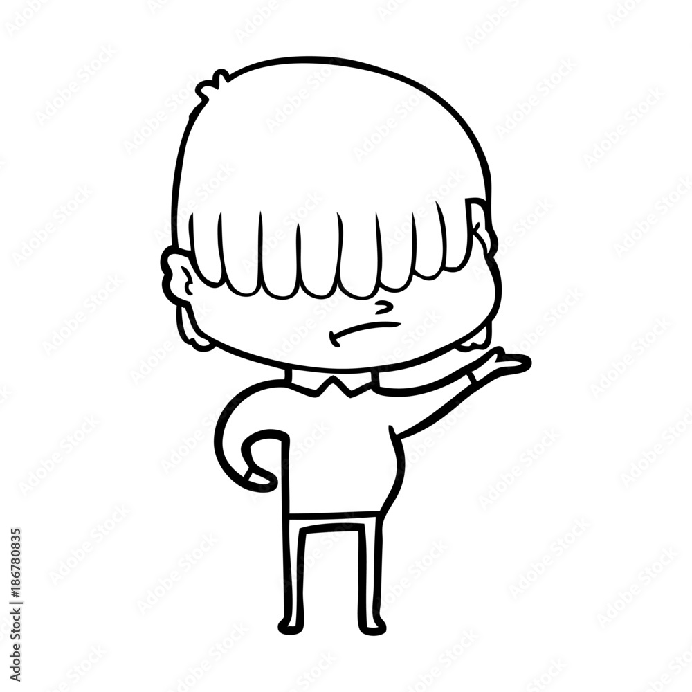 cartoon boy with untidy hair cartoon boy with untidy hair