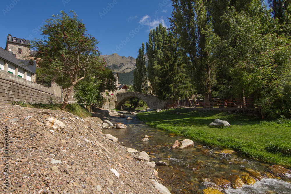 village houses Sallent de Gallego in Huesca Spain village houses Sallent de Gallego in Huesca Spain