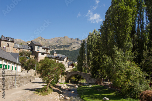 village houses Sallent de Gallego in Huesca Spain