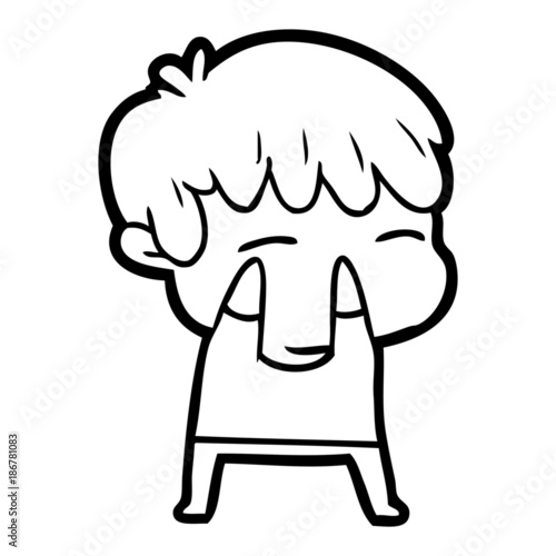 cartoon curious boy