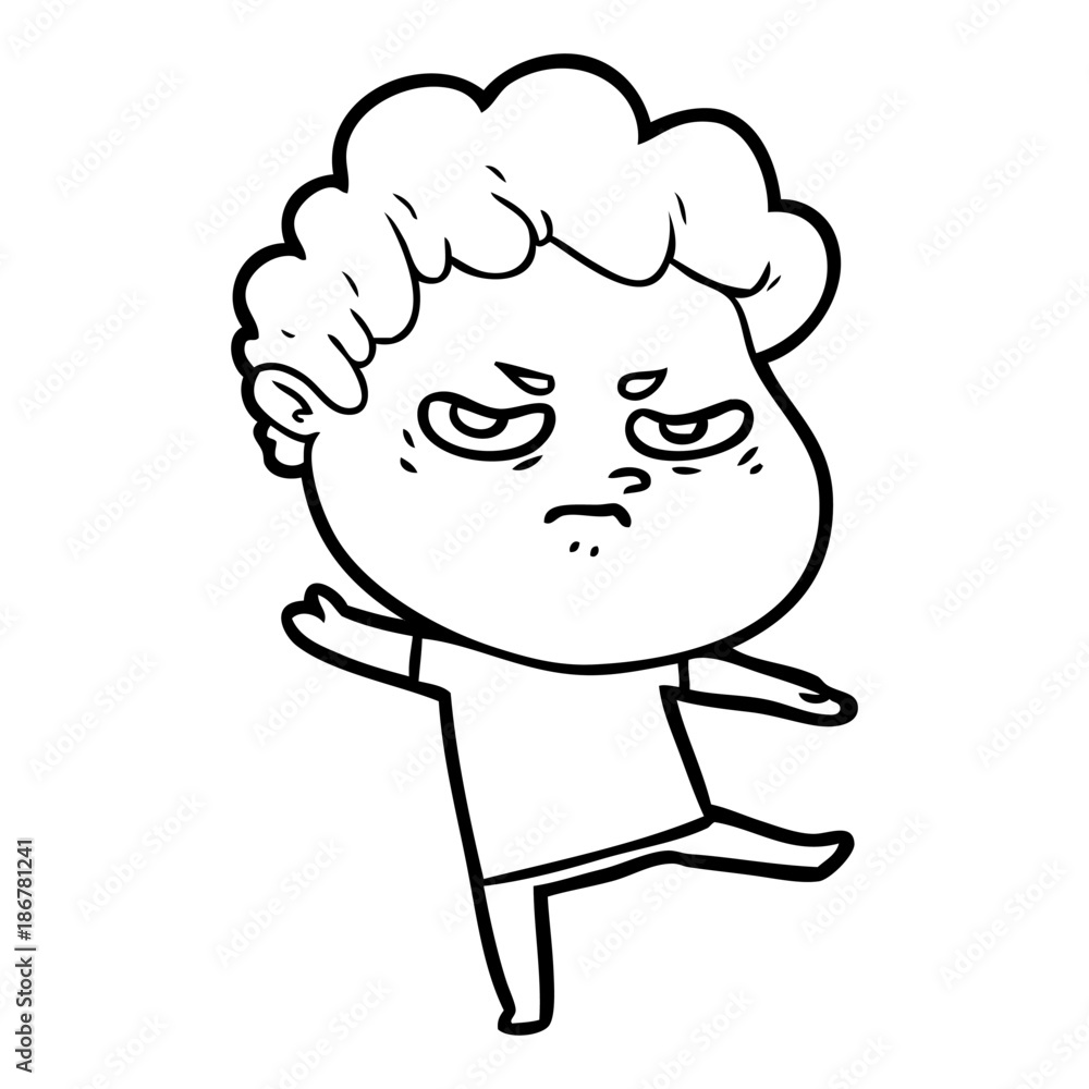 Obraz premium cartoon angry man