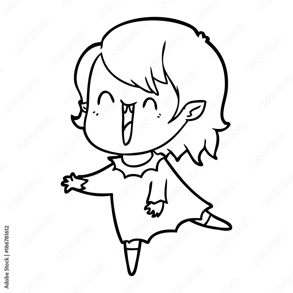 cute cartoon happy vampire girl cute cartoon happy vampire girl