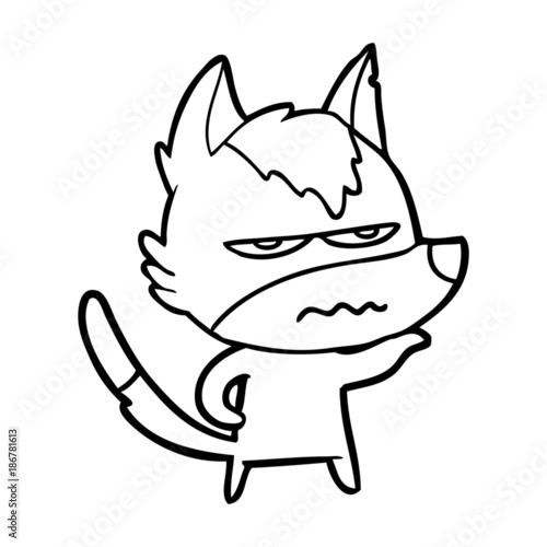 cartoon annoyed wolf © lineartestpilot