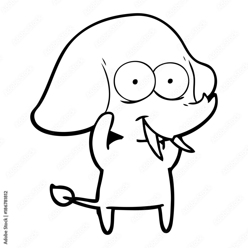 Fototapeta premium happy cartoon elephant