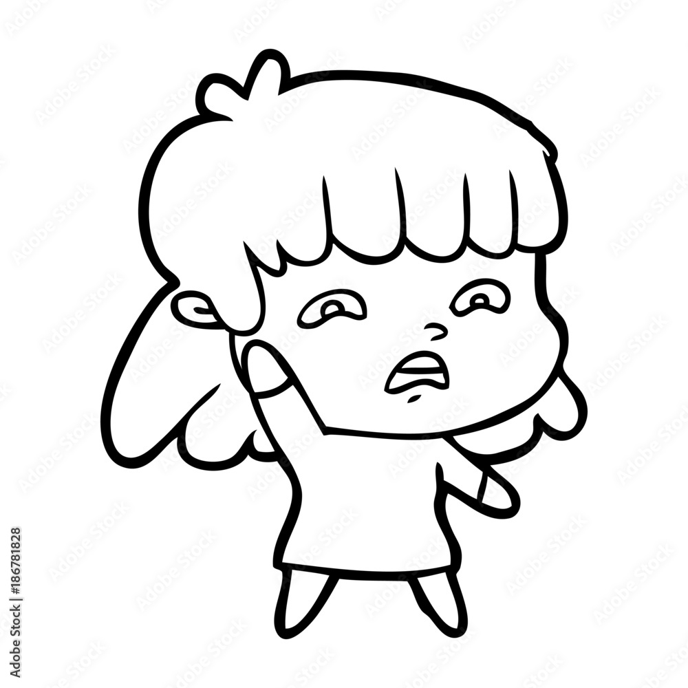 cartoon worried woman cartoon worried woman