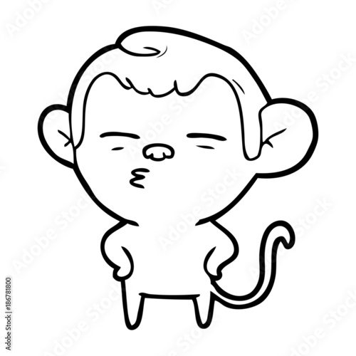 cartoon suspicious monkey