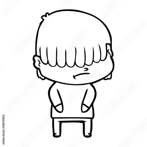 cartoon boy with untidy hair