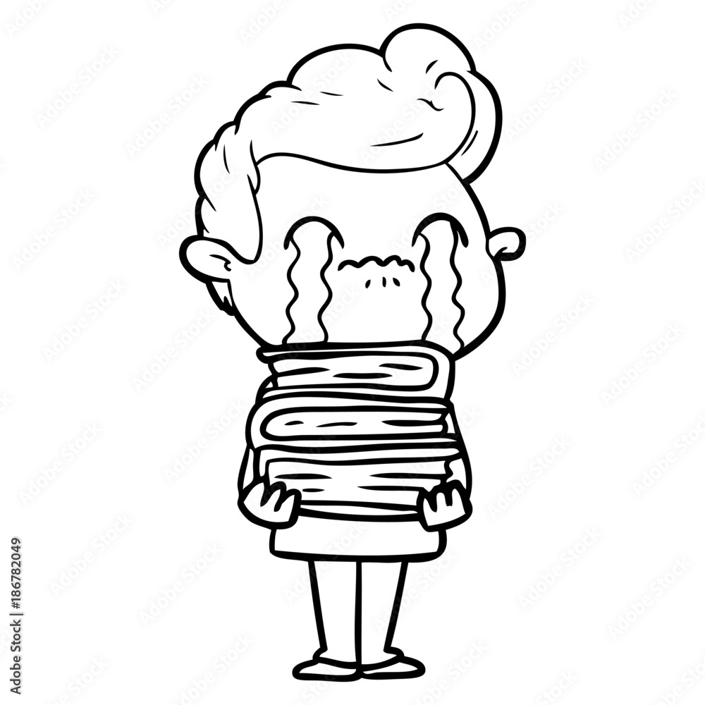 Obraz premium cartoon man crying