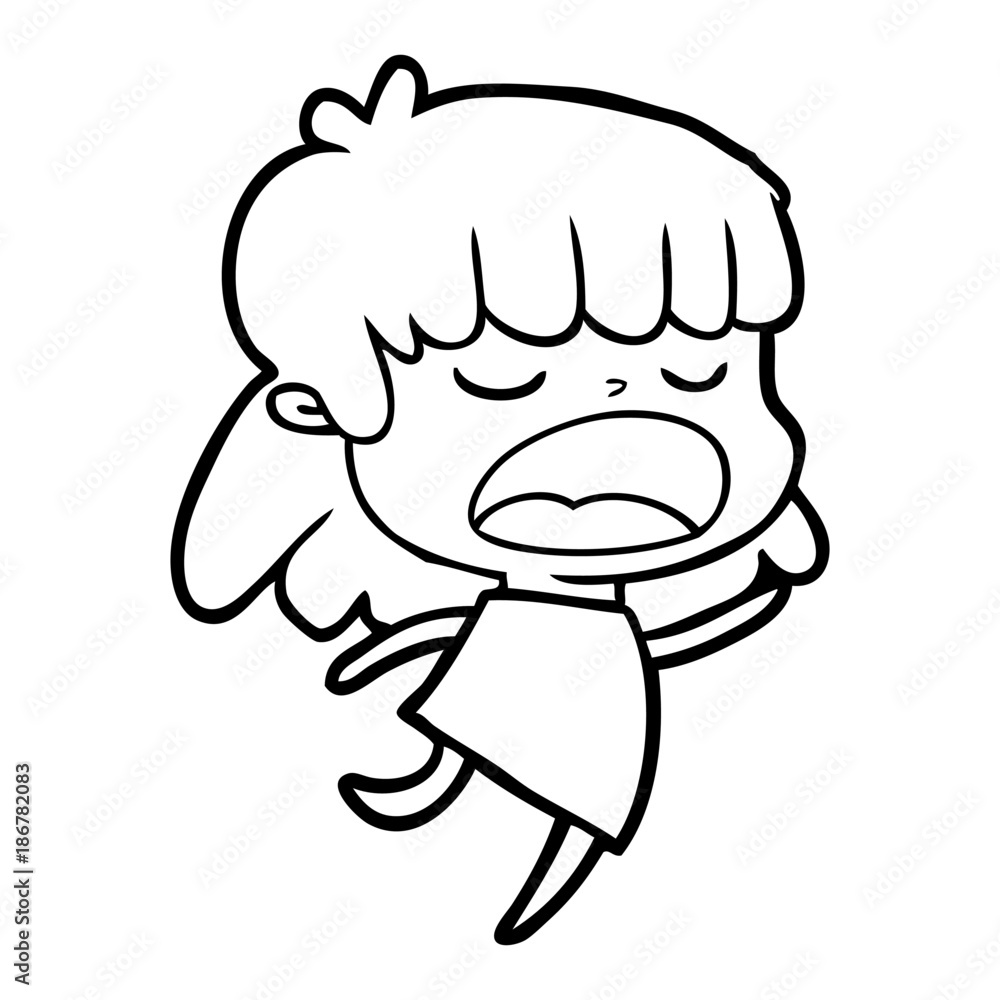 cartoon woman talking loudly