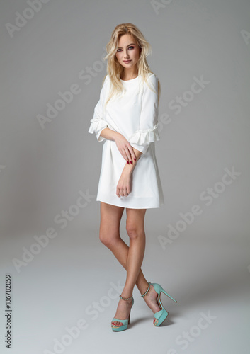 Beautiful blond model posing