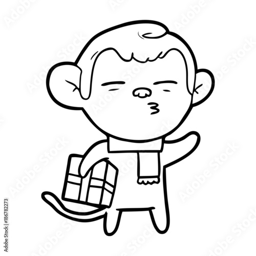 cartoon suspicious monkey