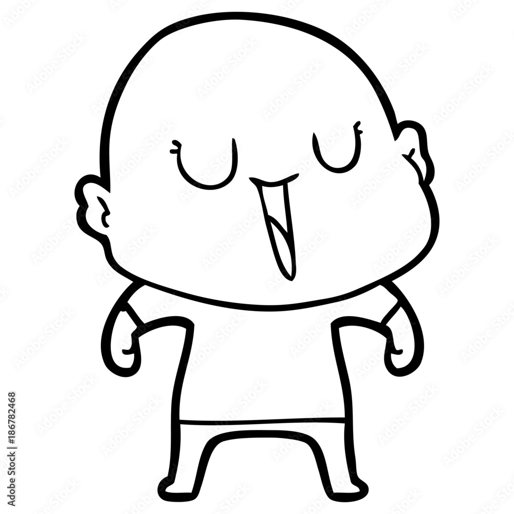 Obraz premium happy cartoon bald man