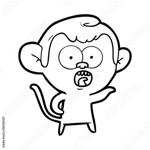 cartoon shocked monkey