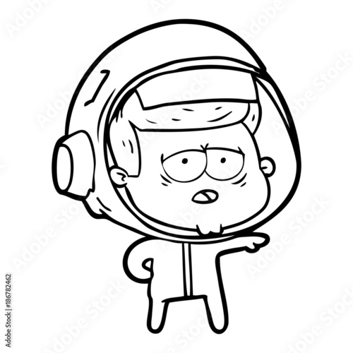 cartoon tired astronaut