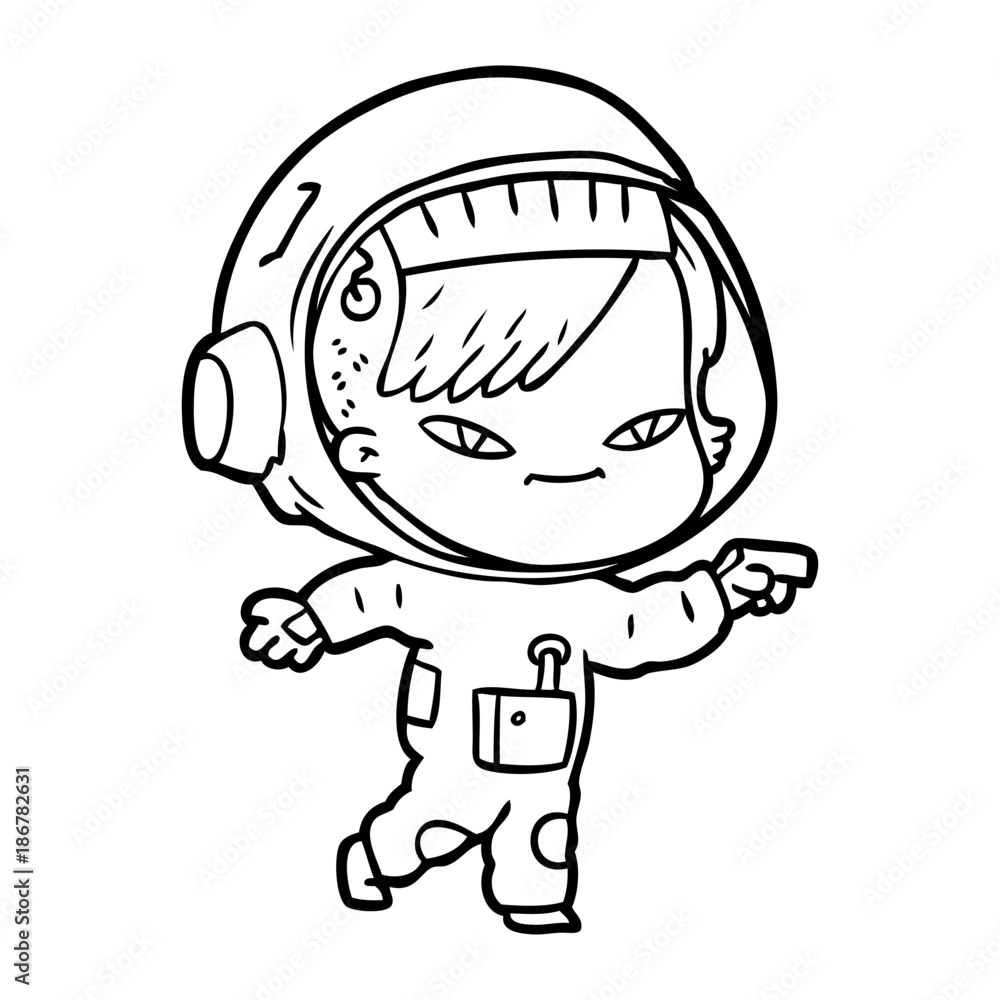 cartoon astronaut woman cartoon astronaut woman