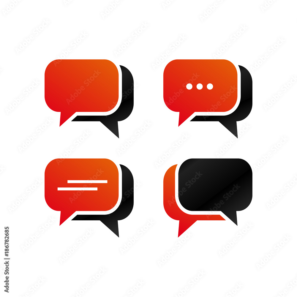 Rounded rectangle bubble chat icon template pack Rounded rectangle bubble chat icon template pack