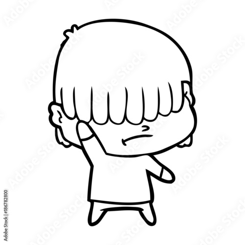 cartoon boy with untidy hair