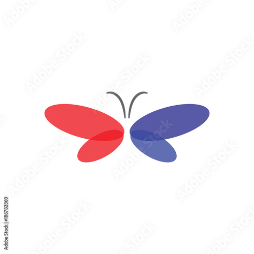 Colorful and simple butterfly abstract logo