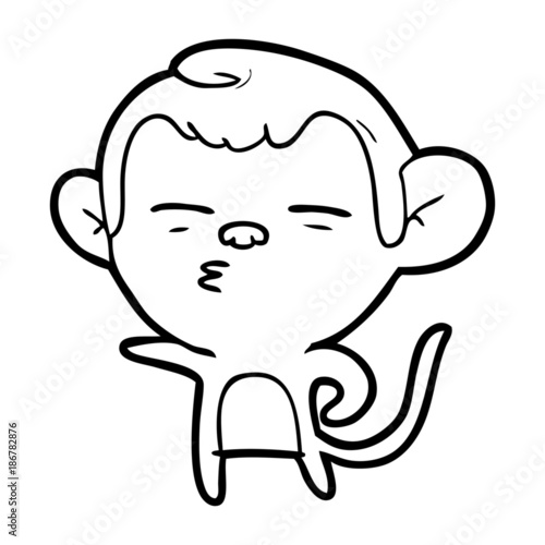 cartoon suspicious monkey