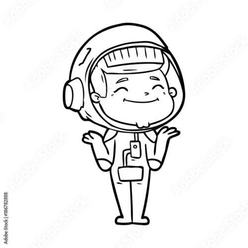 Fototapeta Naklejka Na Ścianę i Meble -  happy cartoon astronaut