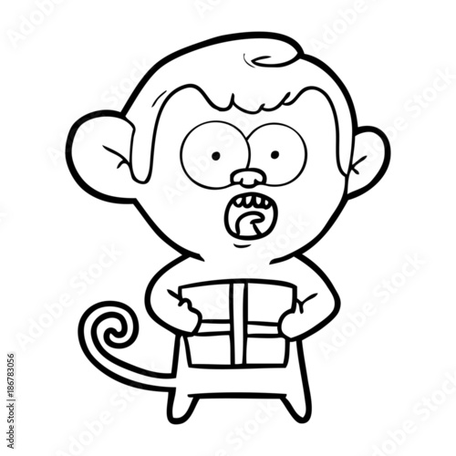 cartoon shocked monkey