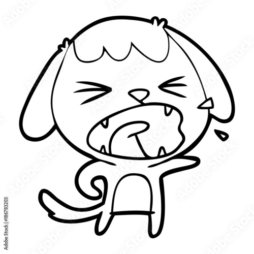 cute cartoon dog barking