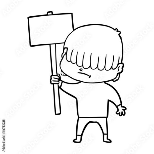 cartoon boy with untidy hair
