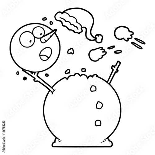 snowman in snowball fight