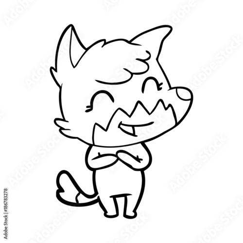 happy cartoon fox