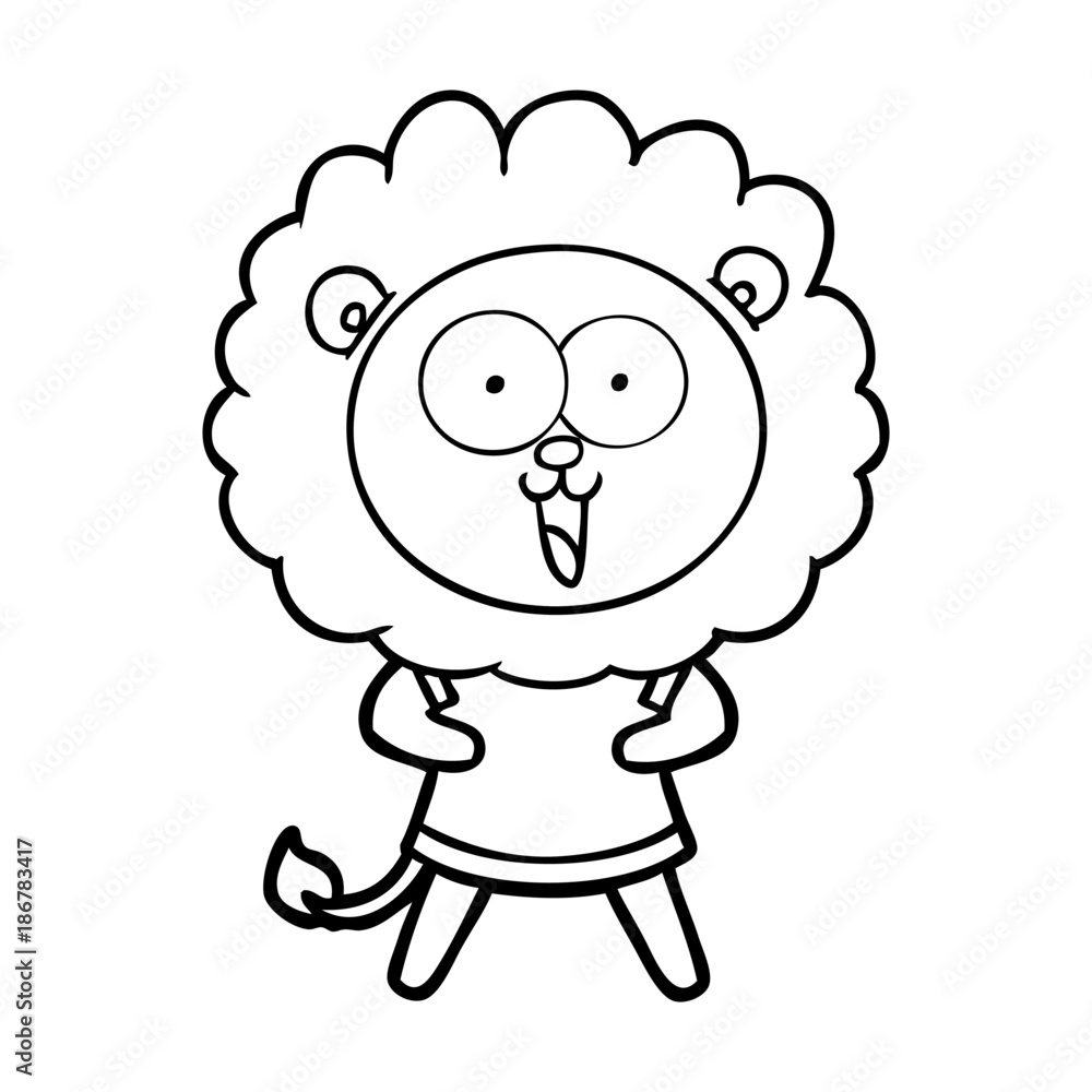 happy cartoon lion happy cartoon lion