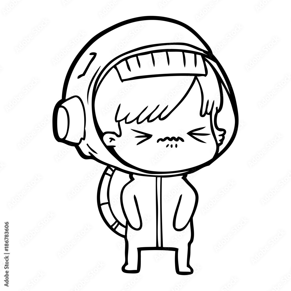 cartoon astronaut woman