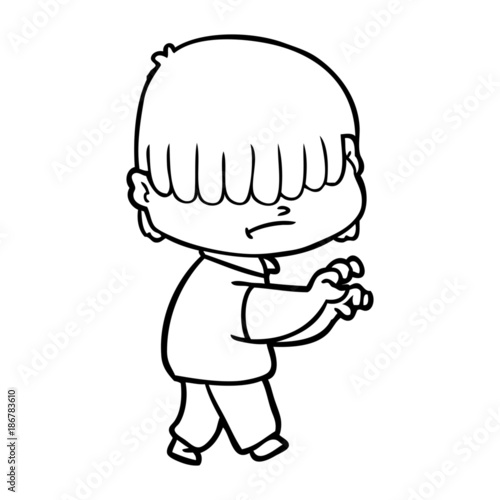 cartoon boy with untidy hair
